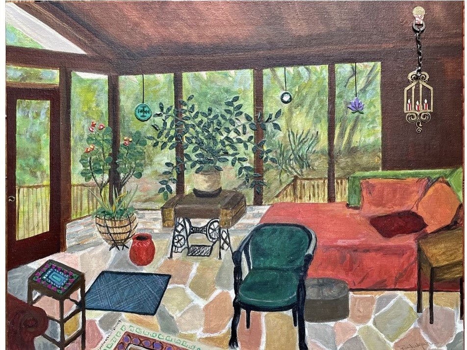 Solarium Interior Art by Rebekah Stark Johnson - Mixed Media Painting