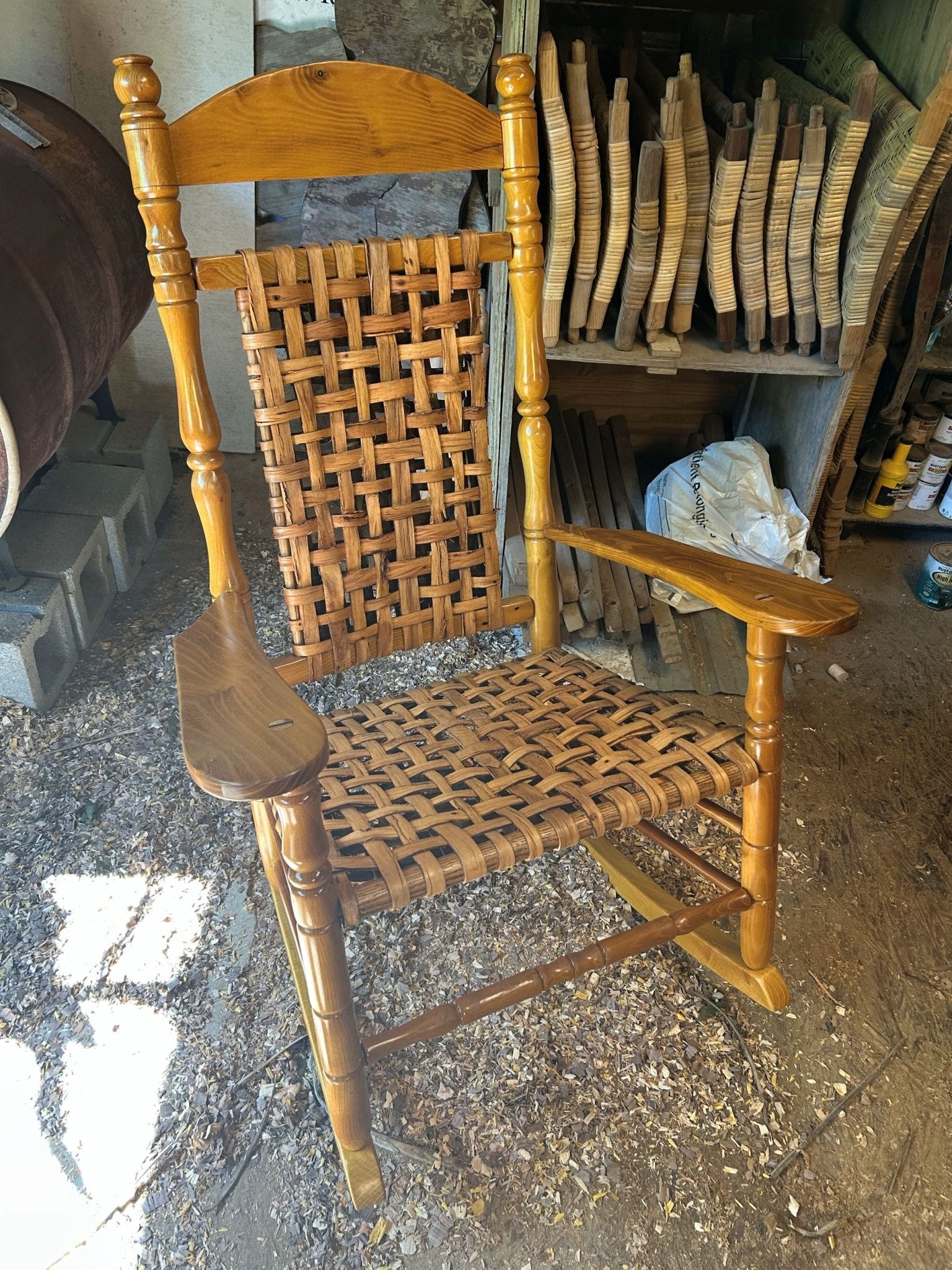Handcrafted Woven Rocking Chair - Heirloom Wood Furniture by Greg Harkins