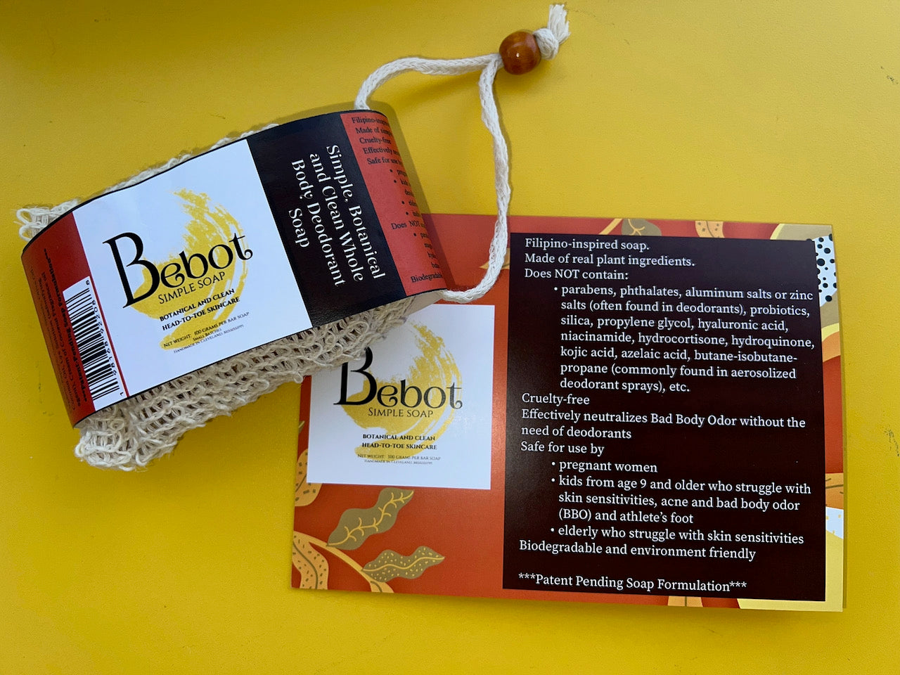 Bebot Simple Soap: Natural Filipino Soap for Clean and Deodorized Skin. Biodegradable Packaging.