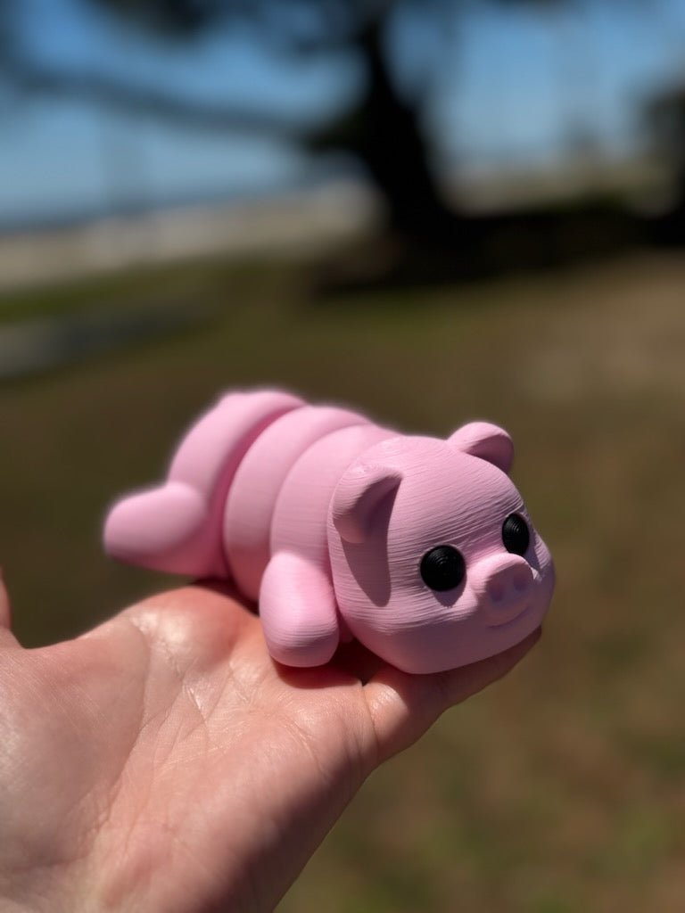 Pink Pig Fidget Toy - 3D Printed, Articulated, Handmade Piggy for Sensory Play