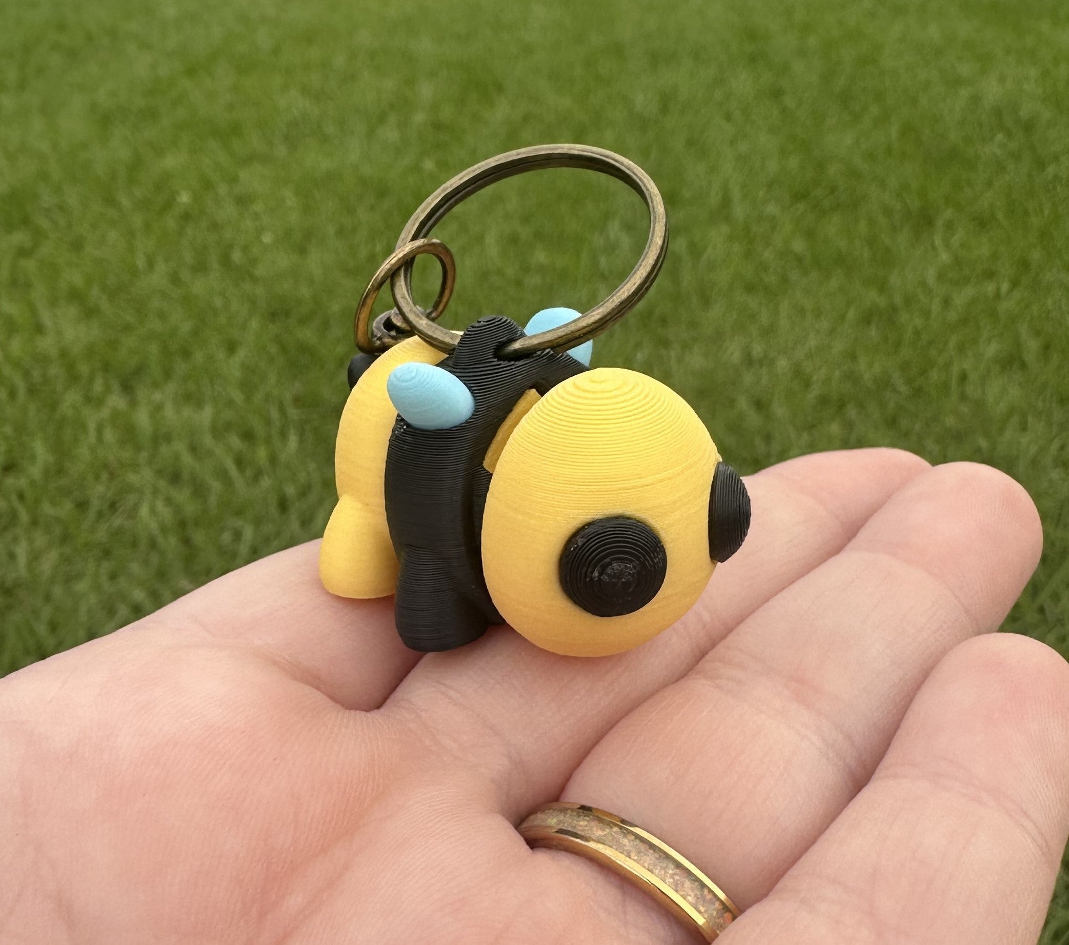 3D Printed Bumblebee Keychain by Mushroom Lady Co. at Main Street Collective - Animal Keychain