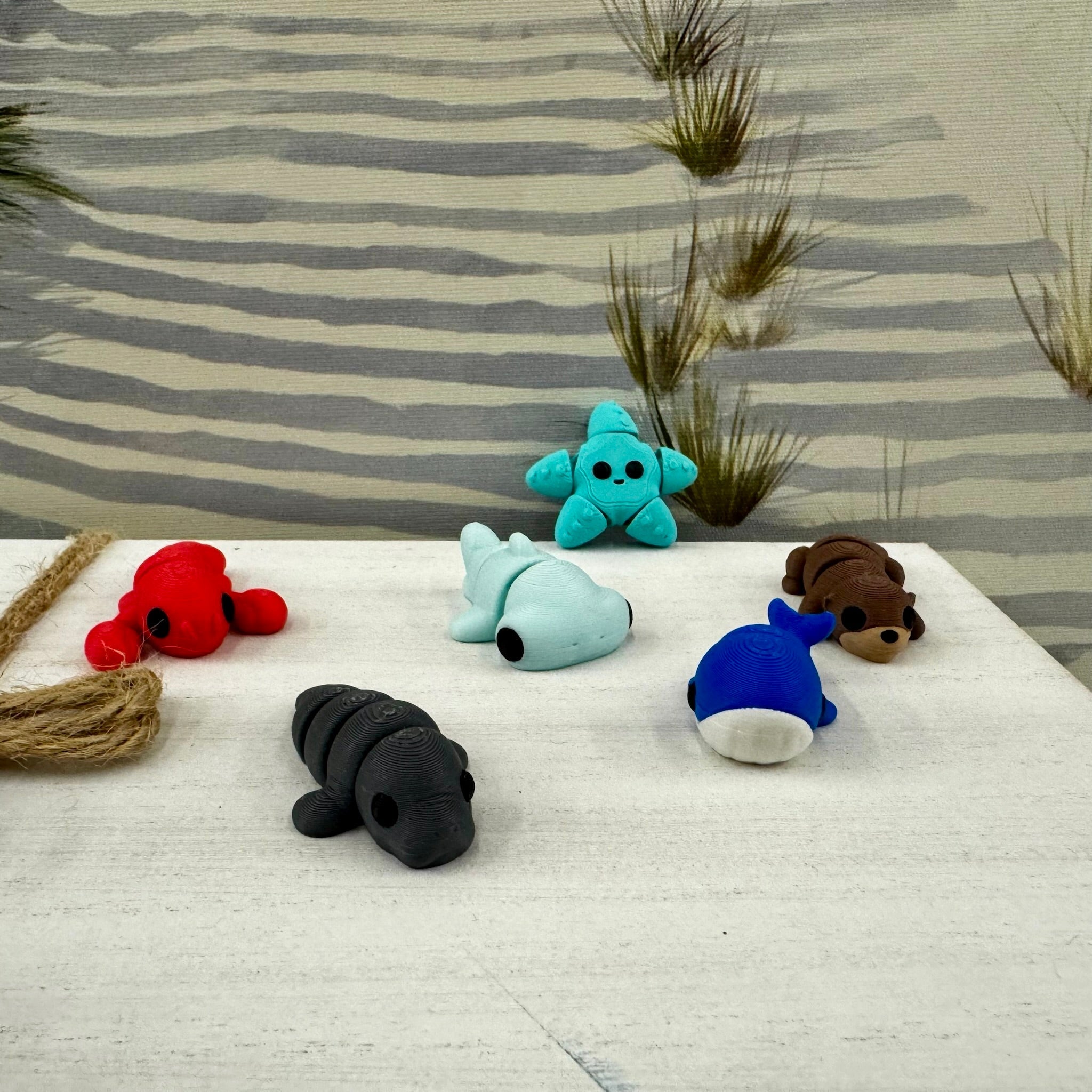 Ocean Animal Fidget Toys: 3D Printed Shark, Whale, Starfish, and more!