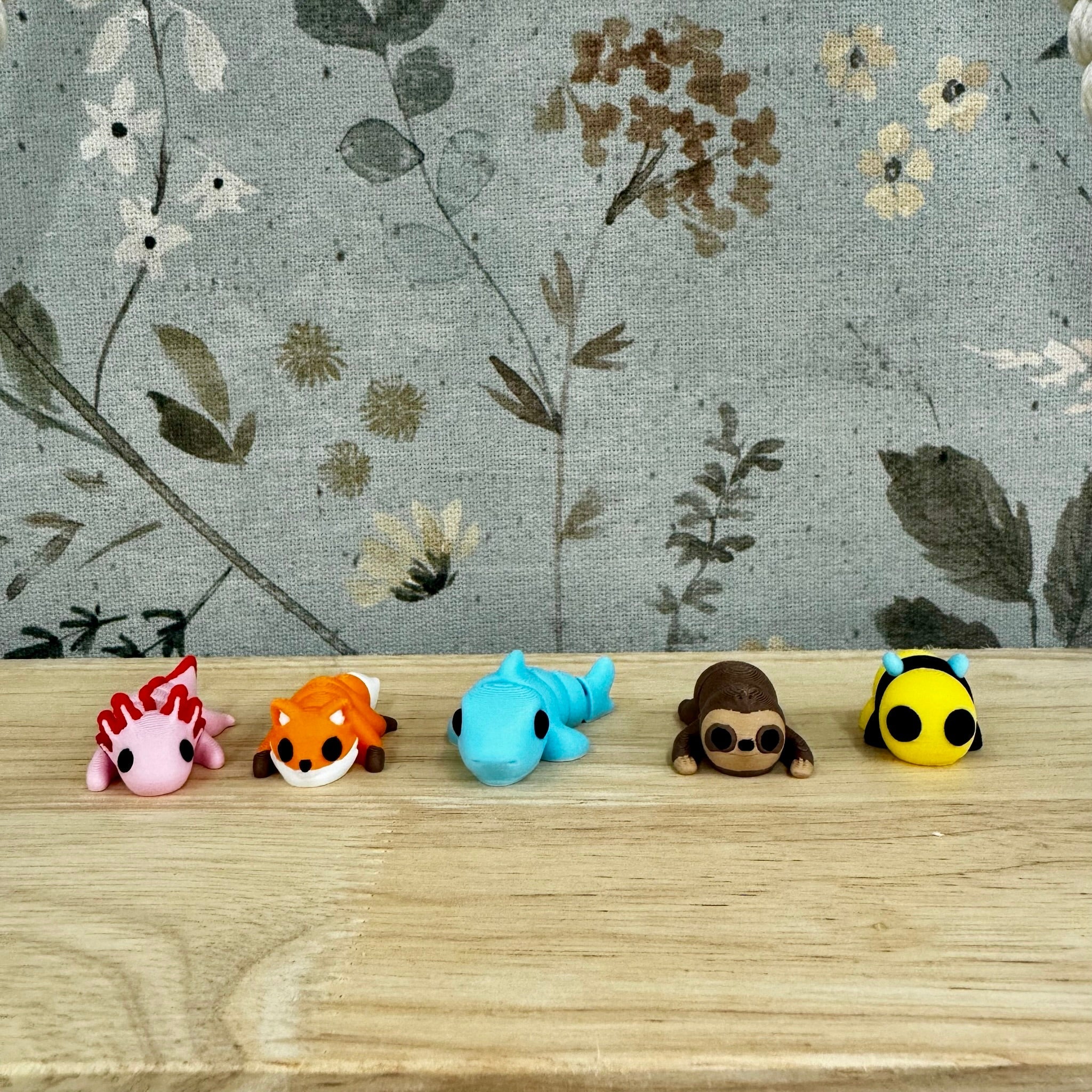 Mini Animal Fidget Toys: Axolotl, Fox, Shark, Sloth, Bee - Mushroom Lady Co. | Sensory Toys | Main Street Collective