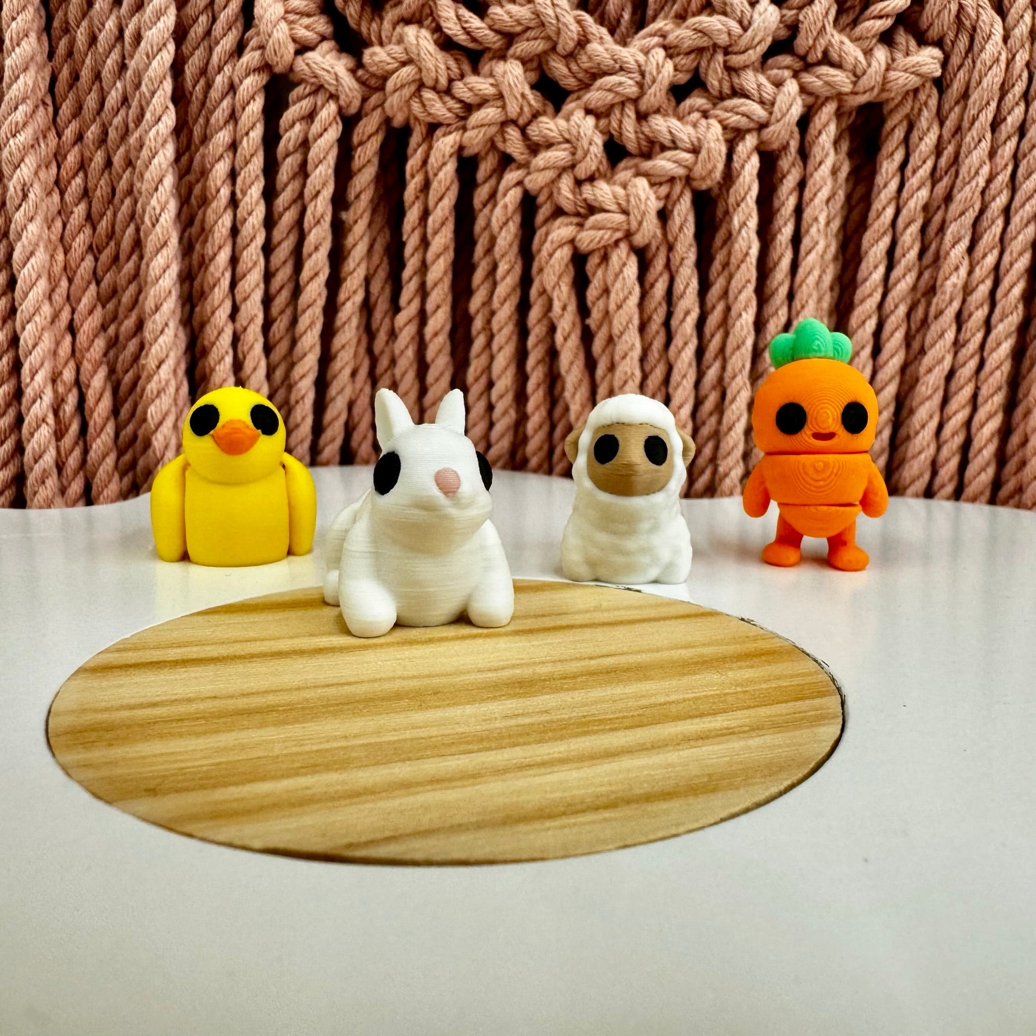 Easter Fidget Toys: 3D Printed Chick, Bunny, Sheep, Carrot. Handmade Spring Basket Stuffers by Main Street Collective.