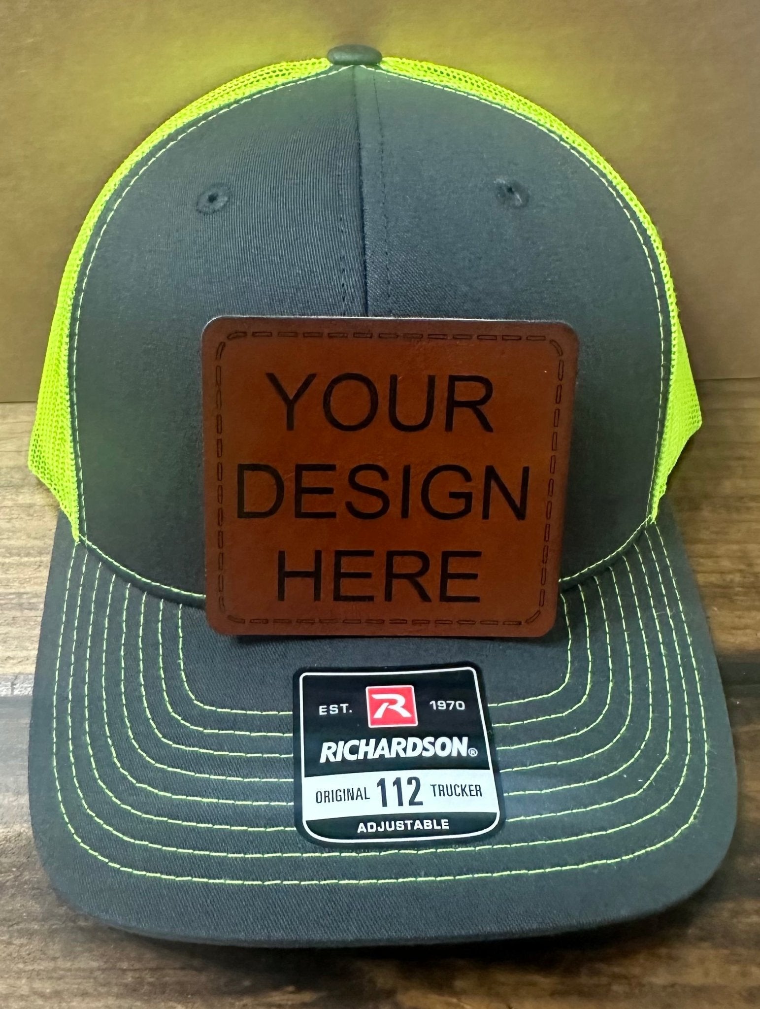 Custom Logo Richardson 112 Trucker Hat: Design Your Own Branded Leather Patch Hat