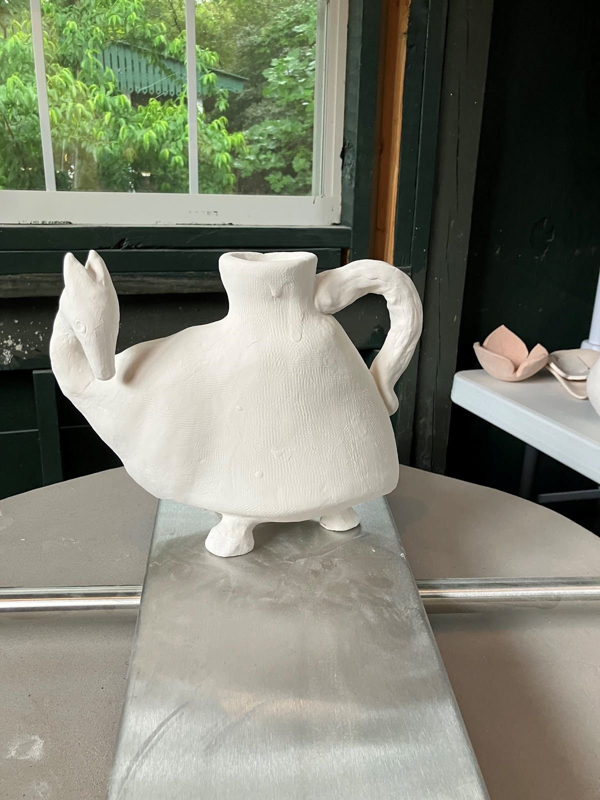 Ceramic Fox Vessel by Stephanie Scull-DeArmey: Animal Sculpture Art