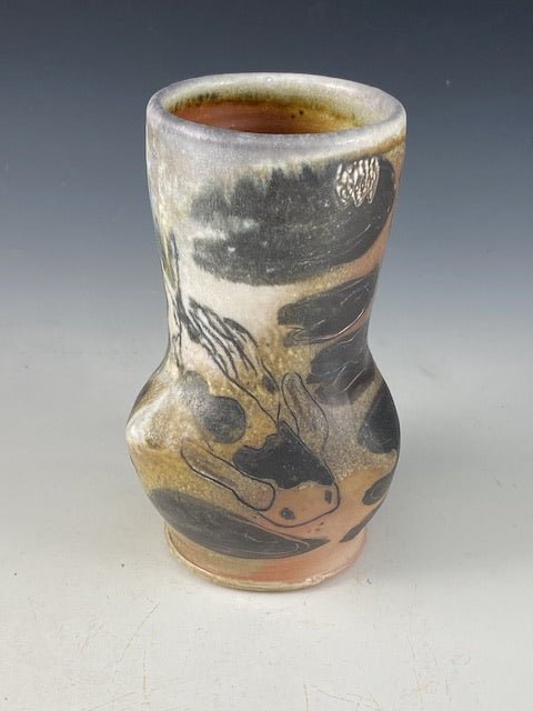 Wood-Fired Porcelain Vase: CLOUDS by Melanie Eubanks - Handmade Pottery, Sgraffito, Decorative Art, Mississippi Artist