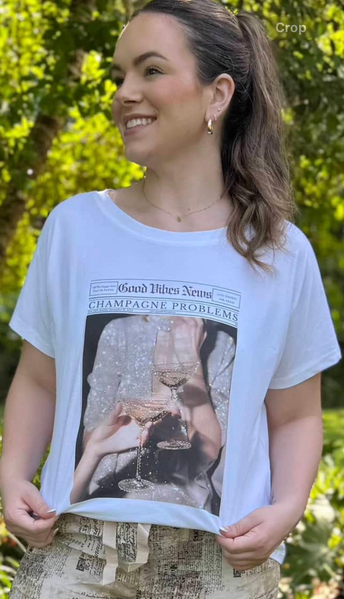 Champagne Problems T-shirt: Women's Italian Tee by Main Street Collective