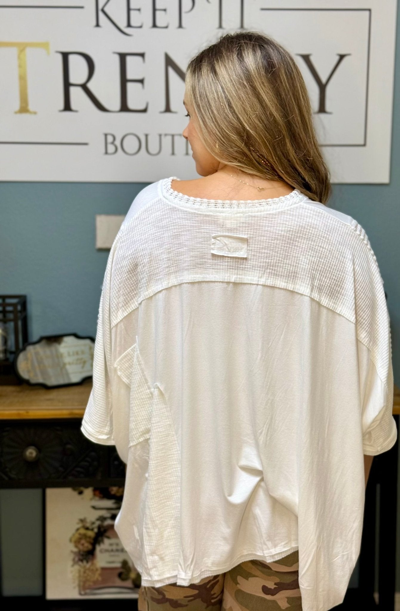 POL High-Low White Top from Main Street Collective Boutique