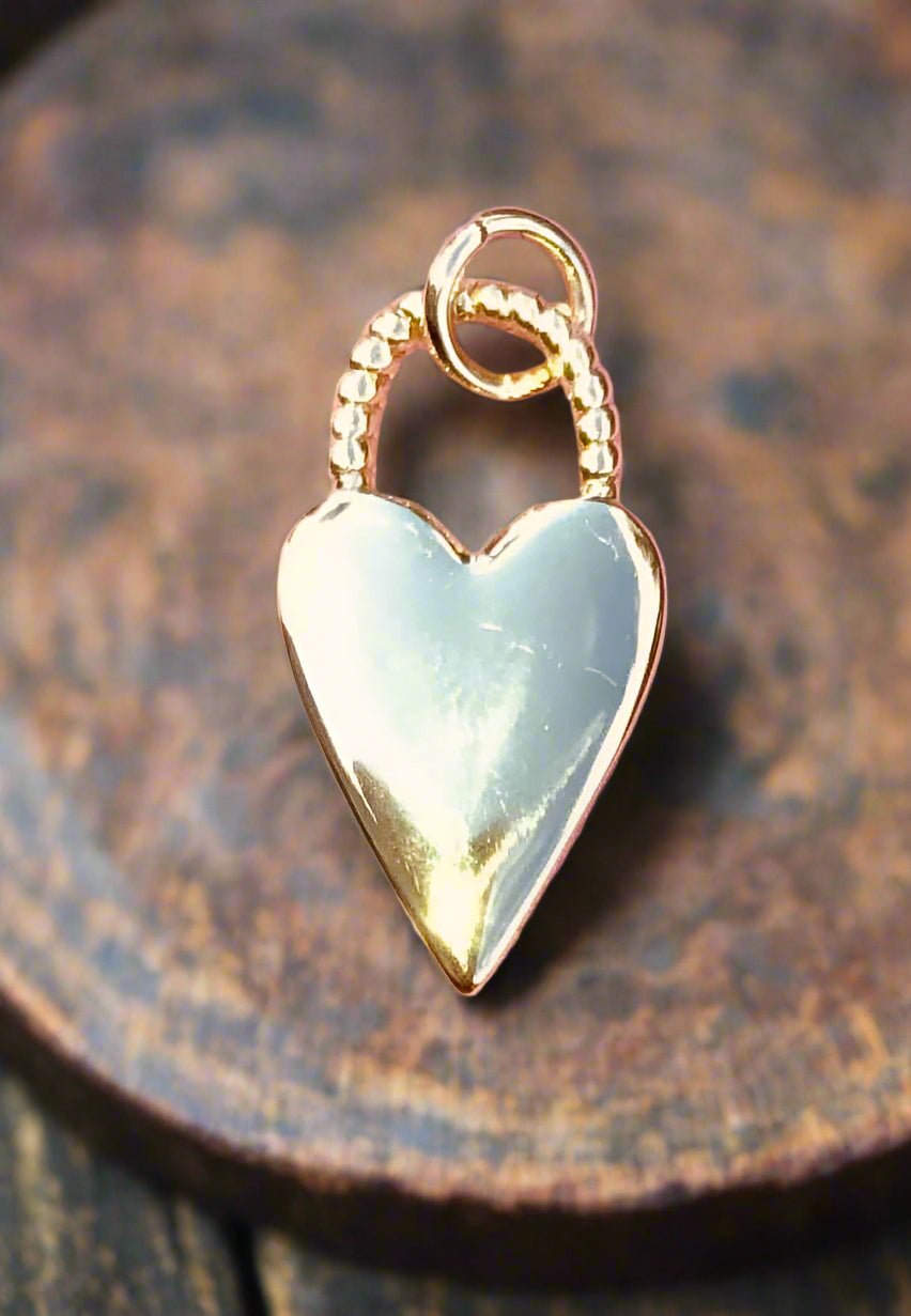 Gold Heart Charm - Handmade Jewelry - Main Street Collective - Mississippi Gift
