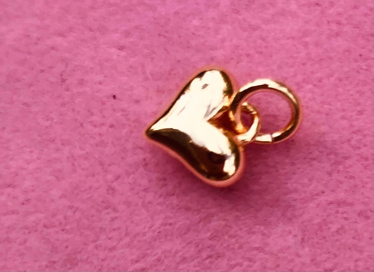 Gold Heart Charm Pendant - Custom Jewelry Add-on - Handmade Gift