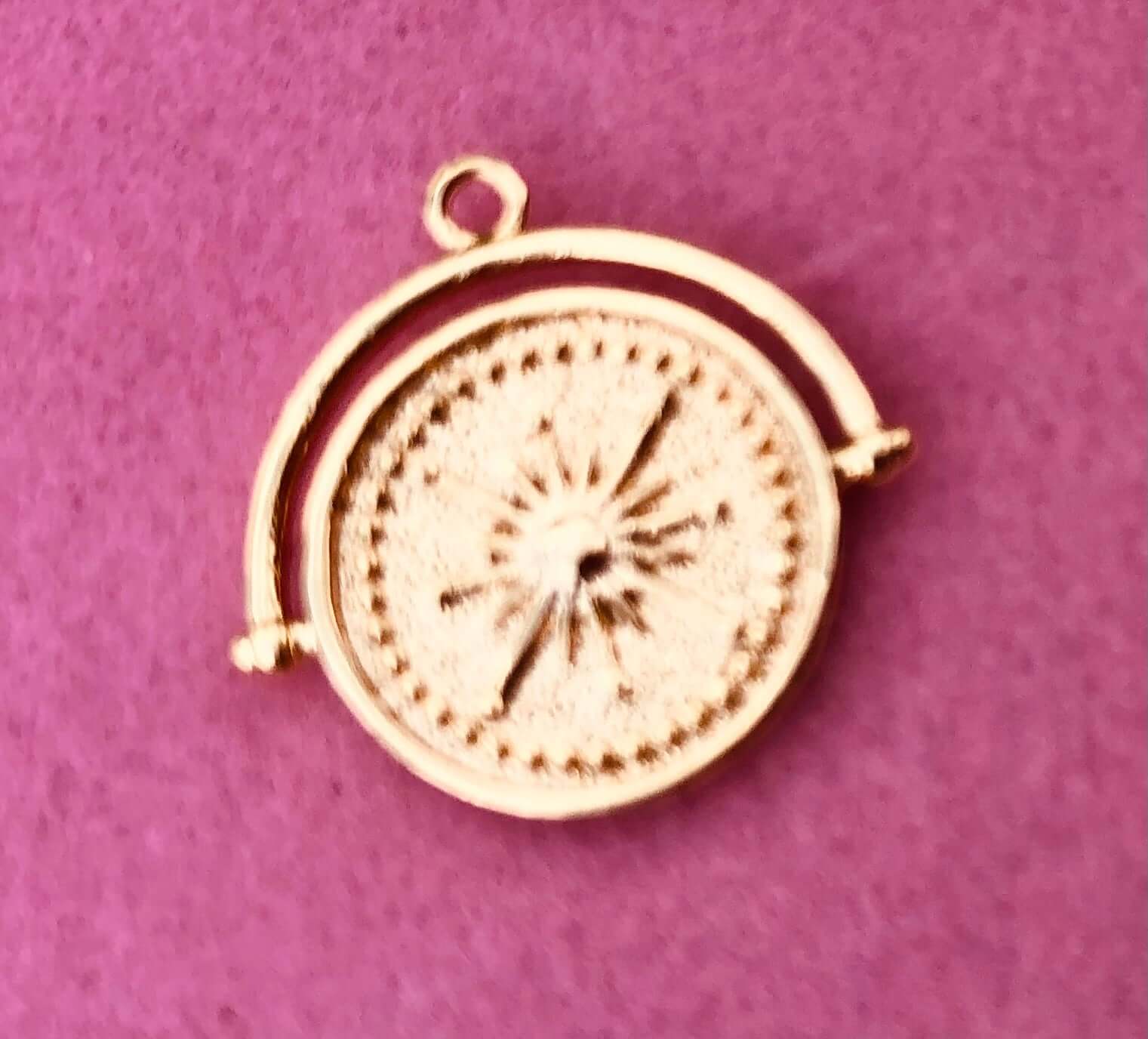 Gold Compass Charm Pendant - Handmade Jewelry Accessory | The Hot Pink Chick