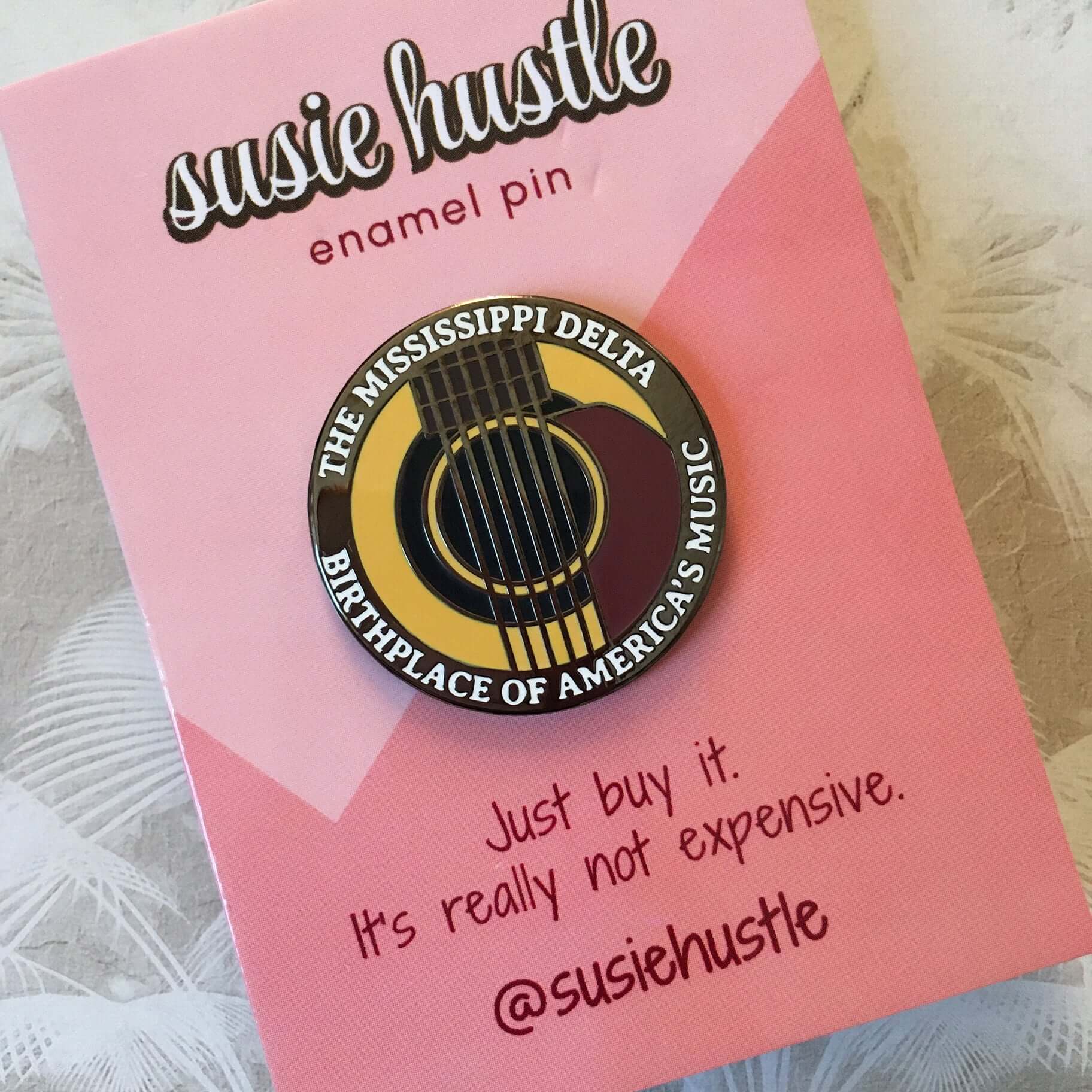 Mississippi Delta Music Pin by Susie Hustle - Enamel Pin: Birthplace of America's Music