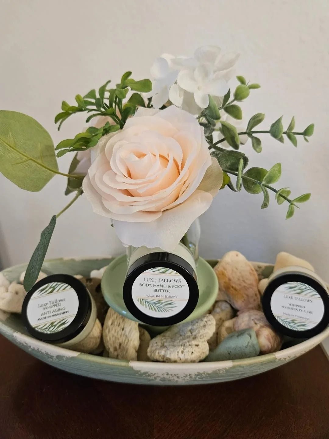 Luxe Tallows Whipped Tres Starter Collection: Anti-Aging, Body Butter, & Bofix. Natural skincare from Main Street Collective.