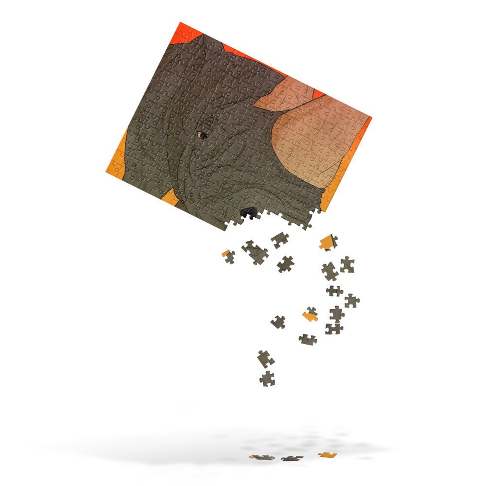 Rhino Jigsaw Puzzle by Main Street Collective: A Partially Complete Art Puzzle