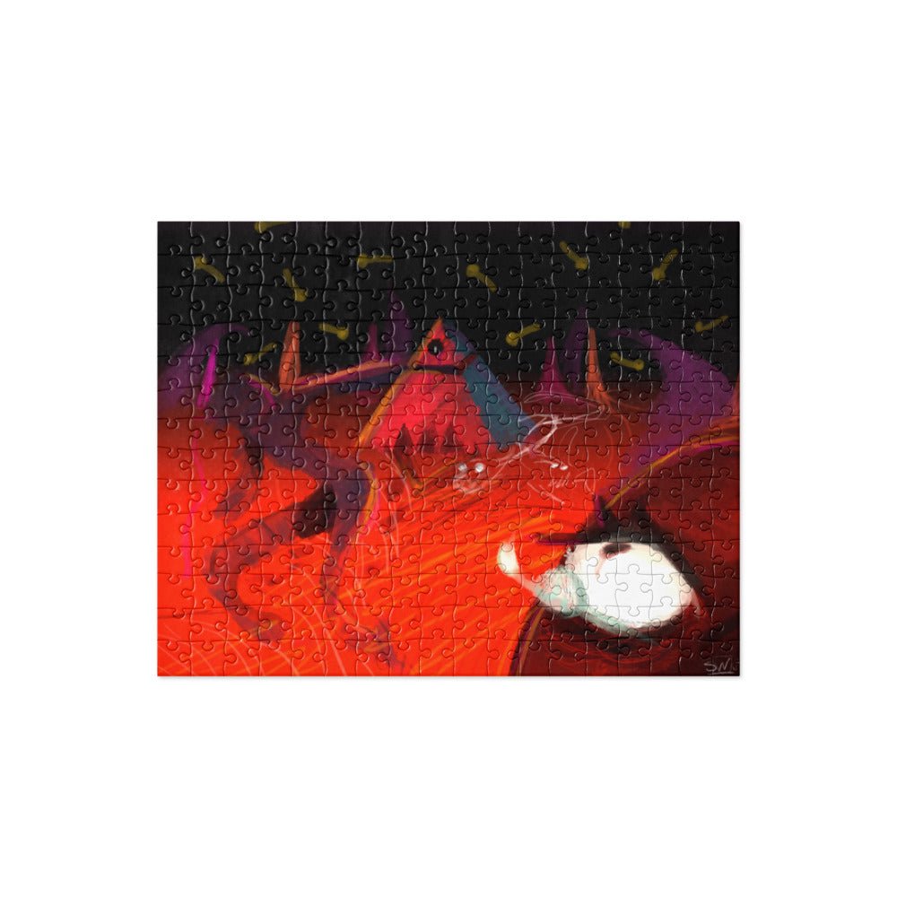 Power of the Empire Jigsaw Puzzle: Prophetic Art, Red and Black Abstract Design