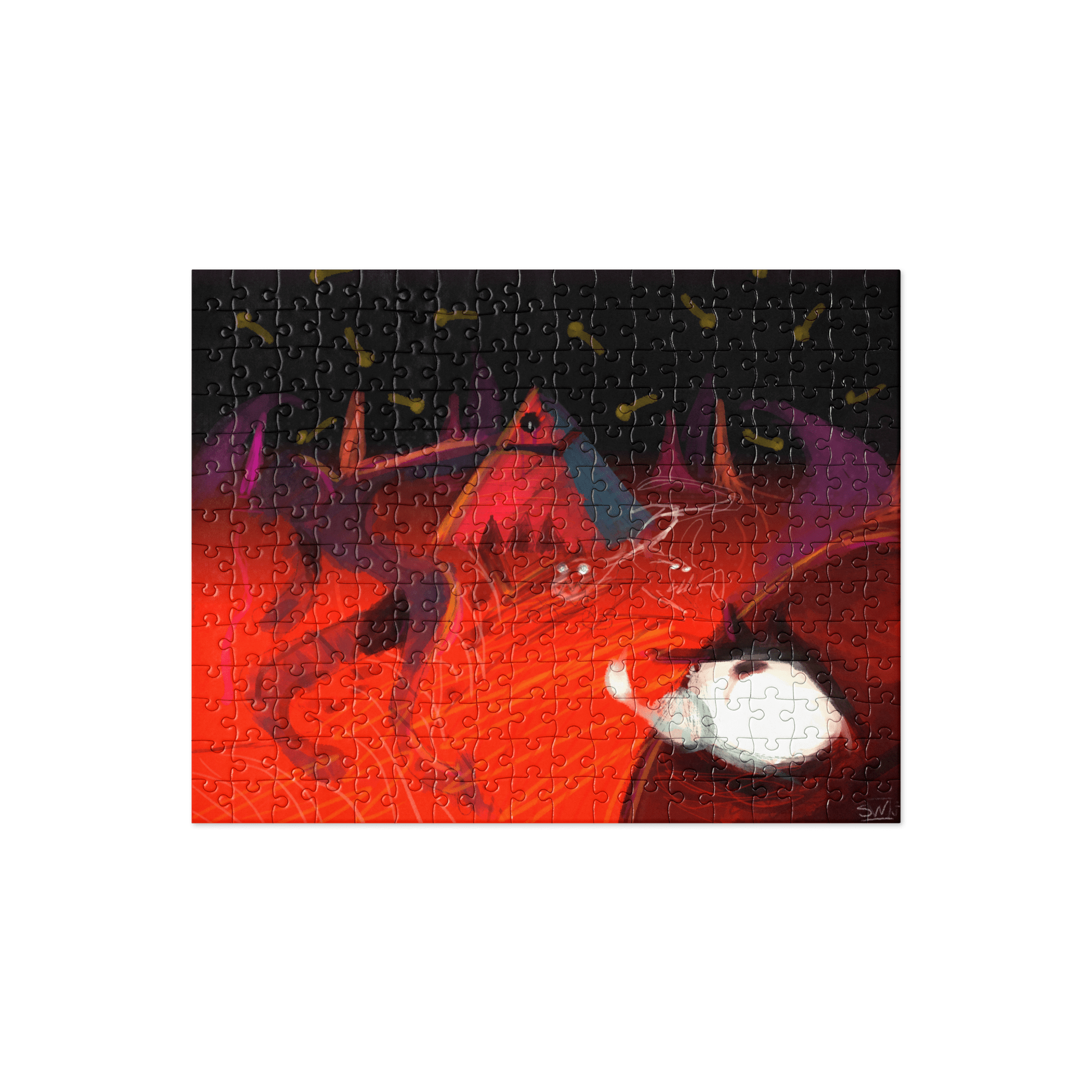 Power of the Empire Jigsaw Puzzle: Viola Panther Abstract Art, Prophetic Themes, Red & Black, Main Street Collective