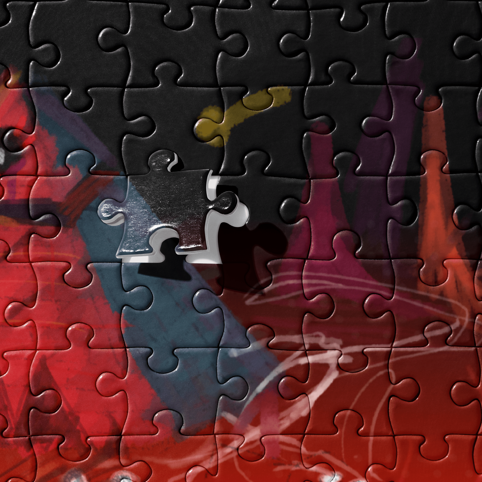 Viola Panther \"Power of the Empire\" jigsaw puzzle by Main Street Collective. Incomplete art puzzle showing snakes and vipers.