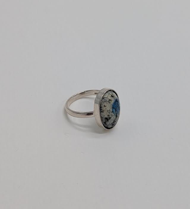 K2 Stone Ring, Sterling Silver Ring, Oval Stone, Gemstone Ring