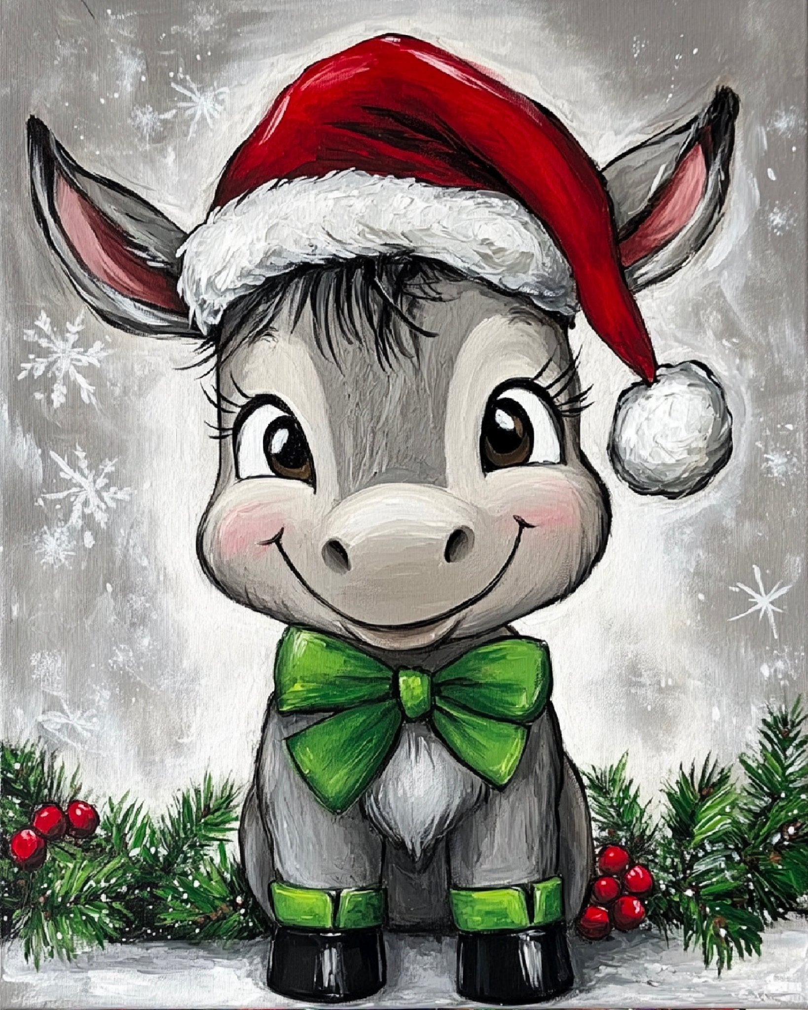 Paint Your Own Canvas Kit-Christmas Donkey