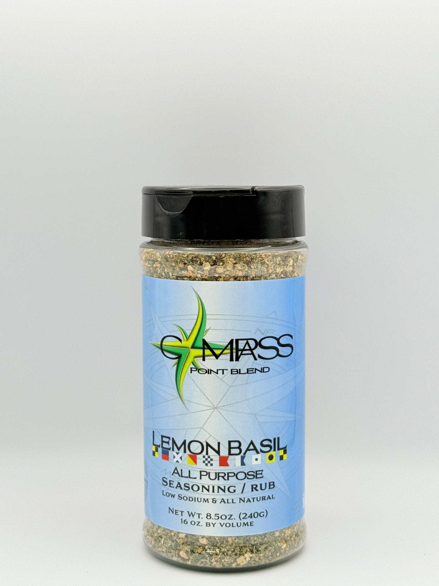 Lemon Basil Seasoning: Compass Point Blend - All Purpose, Low Sodium, Natural Herb Rub for Chicken, Fish & Veggies