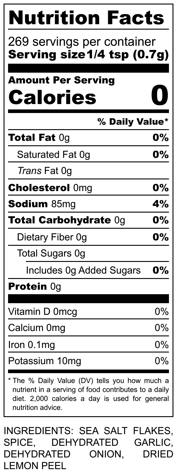 Lemon Basil Blend Nutrition Facts: Calories, Fat, Sodium & Ingredients