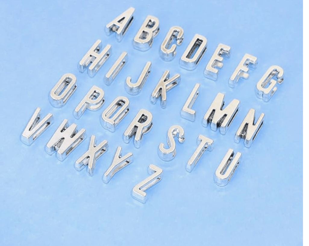 Alphabet Charms: Silver Letter Beads for Jewelry Making - A to Z