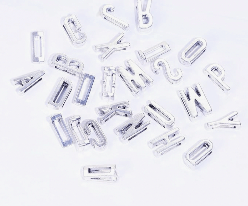 Silver Alphabet Charms: Letter Beads for Jewelry Making & Crafts