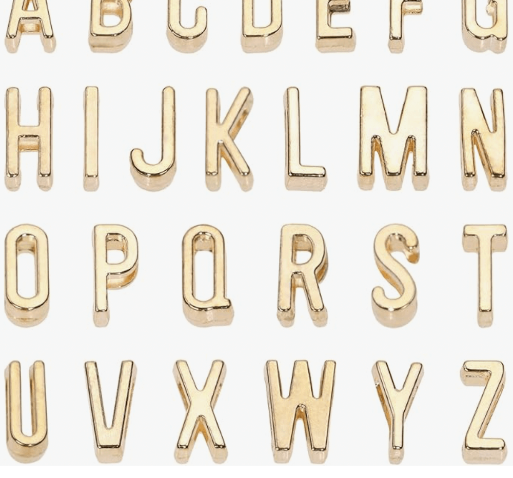 Gold Alphabet Beads: A-Z Charm Letters for Jewelry Making & Crafts | Main Street Collective
