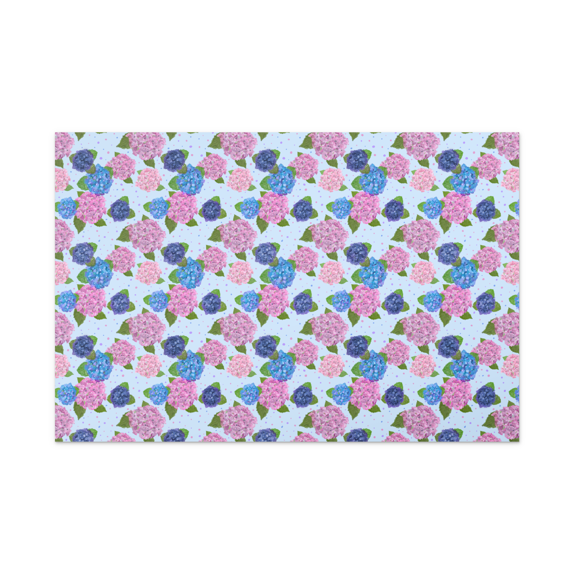 Happy Hydrangeas Watercolor Art Wrapping Paper (3 lengths)