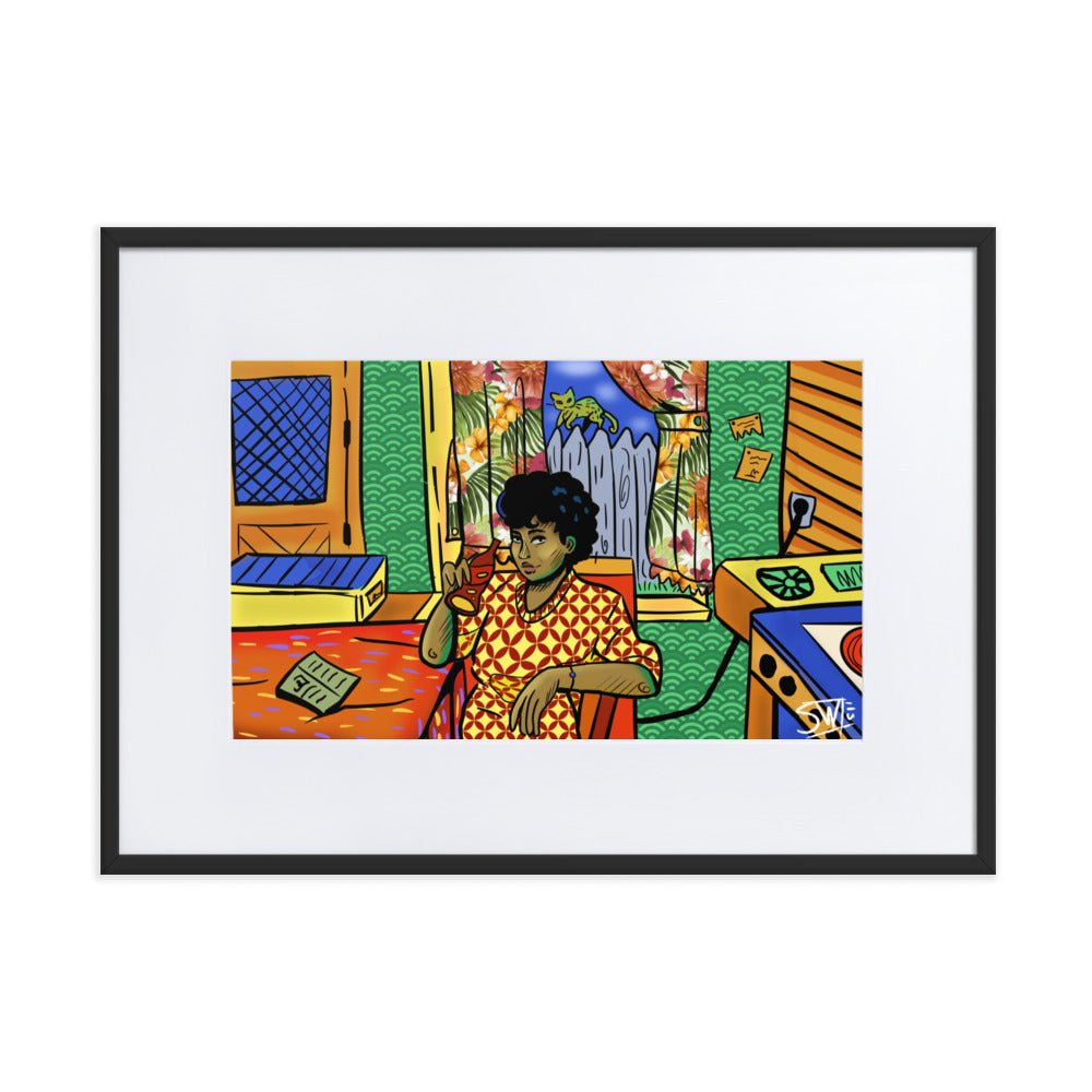 "Soda Pop Woman" Framed Poster, Woman Portrait, Main Street Collective Artwork