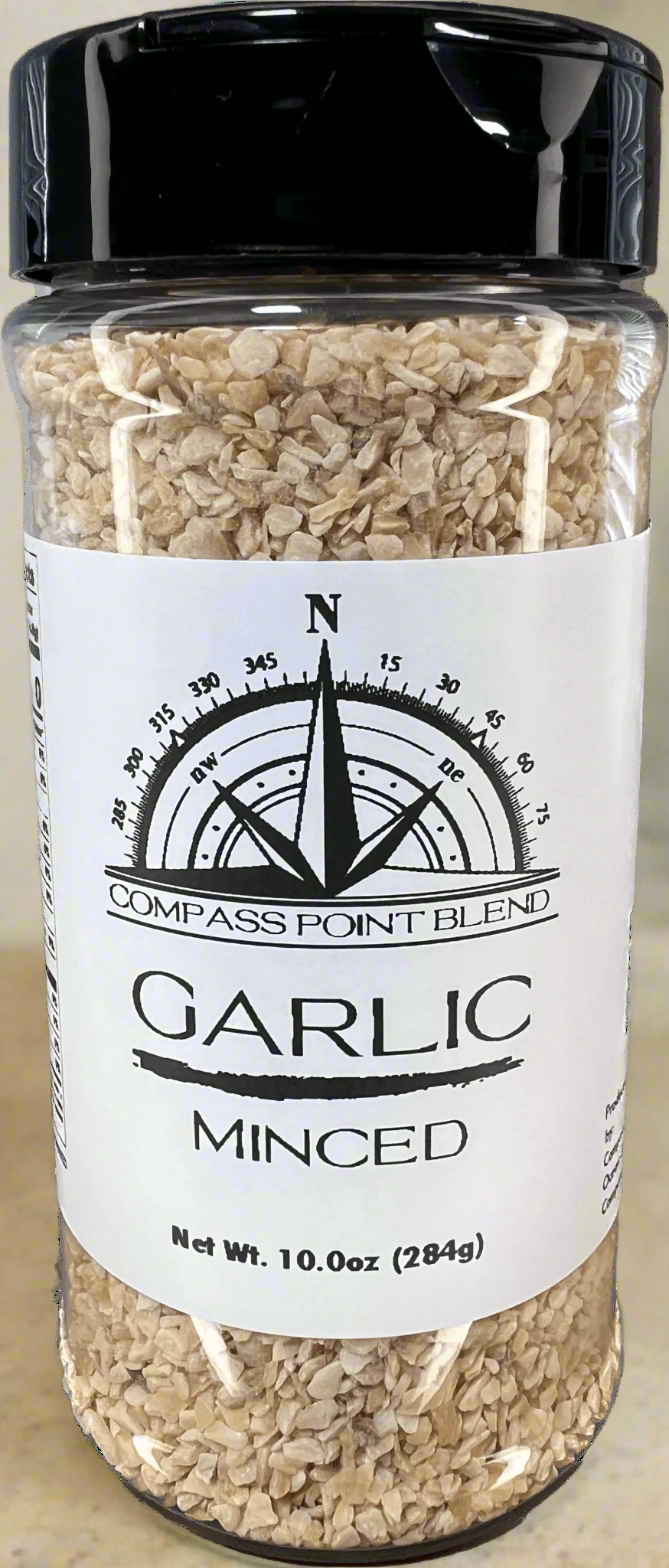 Minced Garlic Spice - Compass Point Blends, 10 oz. Robust Flavor for Cooking! Buy Now.