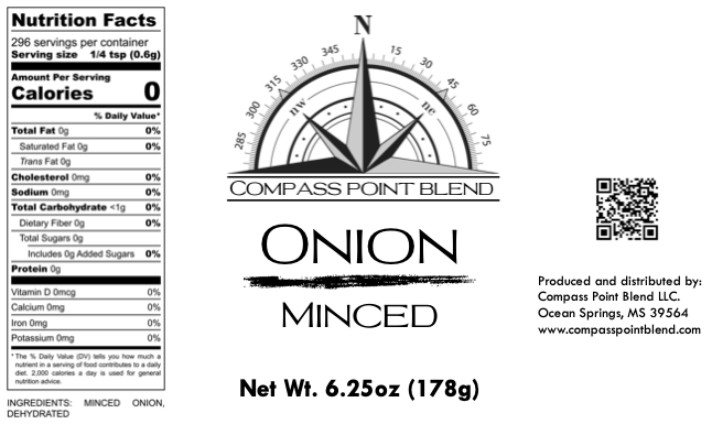 Minced Onion – All - Natural Dried Onion | Compass Point Blend - Main Street Collective L.L.C
