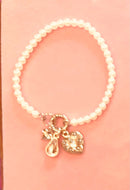 Mississippi Handmade Gift – Charm Pearl Bracelet by The Hot Pink Chick | Dainty Stackable Custom Jewelry - Main Street Collective L.L.C