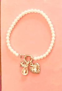 Mississippi Handmade Gift – Charm Pearl Bracelet by The Hot Pink Chick | Dainty Stackable Custom Jewelry - Main Street Collective L.L.C