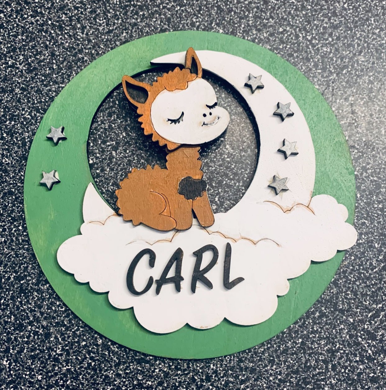 Personalized Llama Baby Name Sign - Handmade Nursery Decor, Custom Wood Gift for Baby Shower