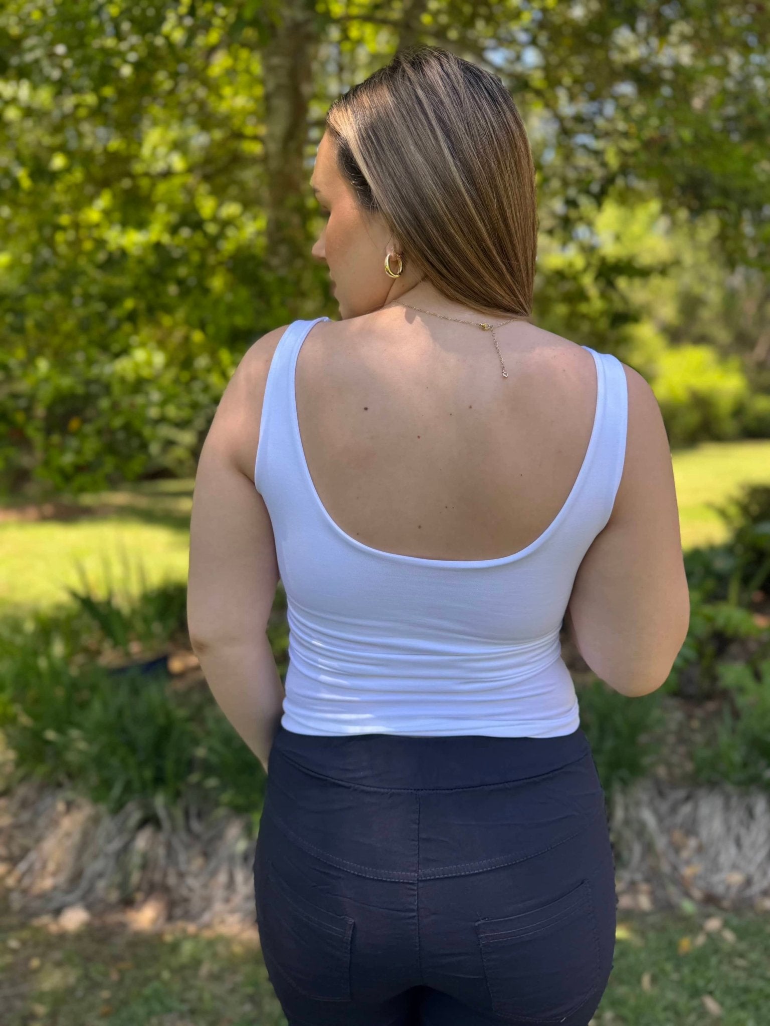White Layering Tank Top - Seamless Tank with Built-in Bra | Zenana - Main Street Collective