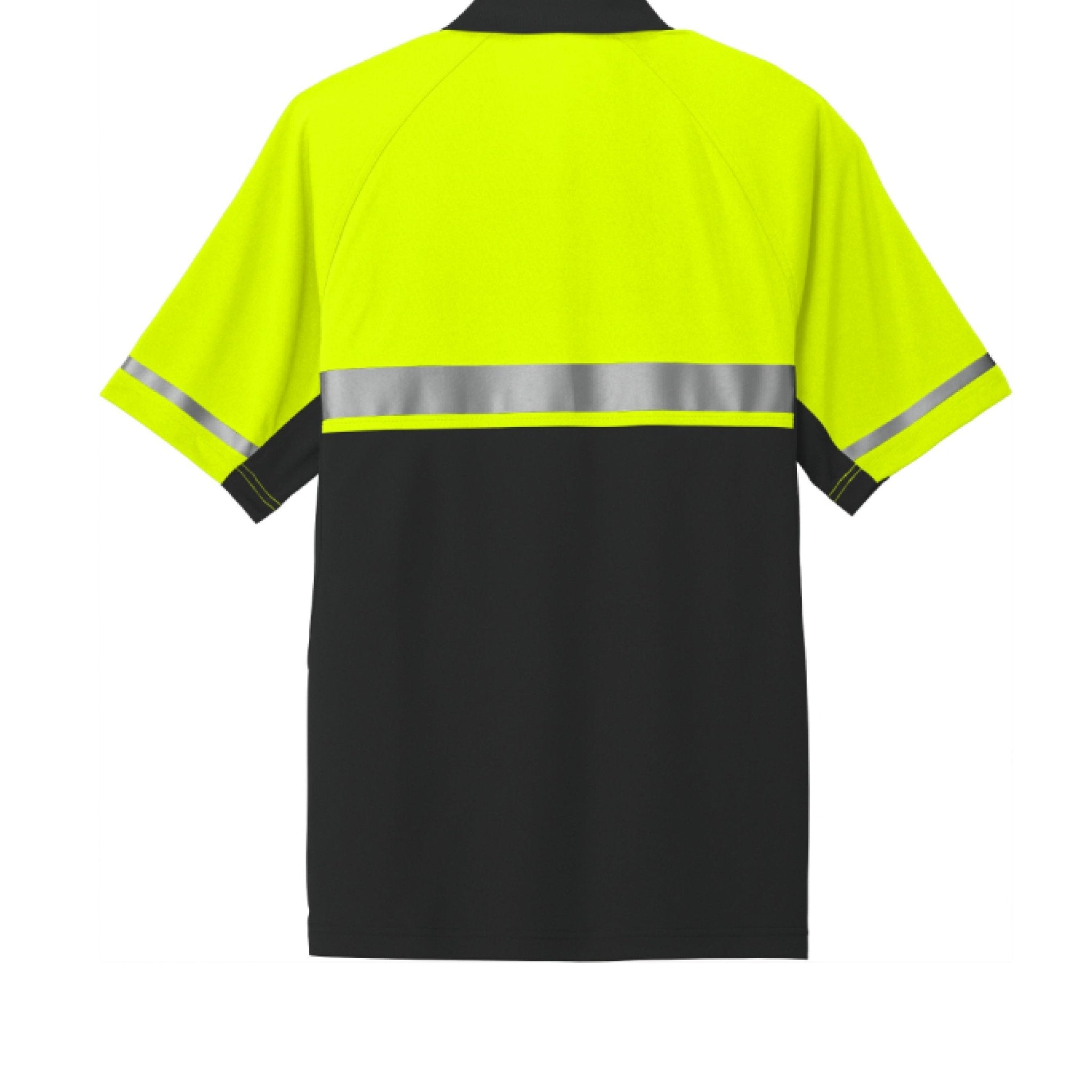High Visibility Reflective Safety Polo Shirt - Black and Yellow Workwear