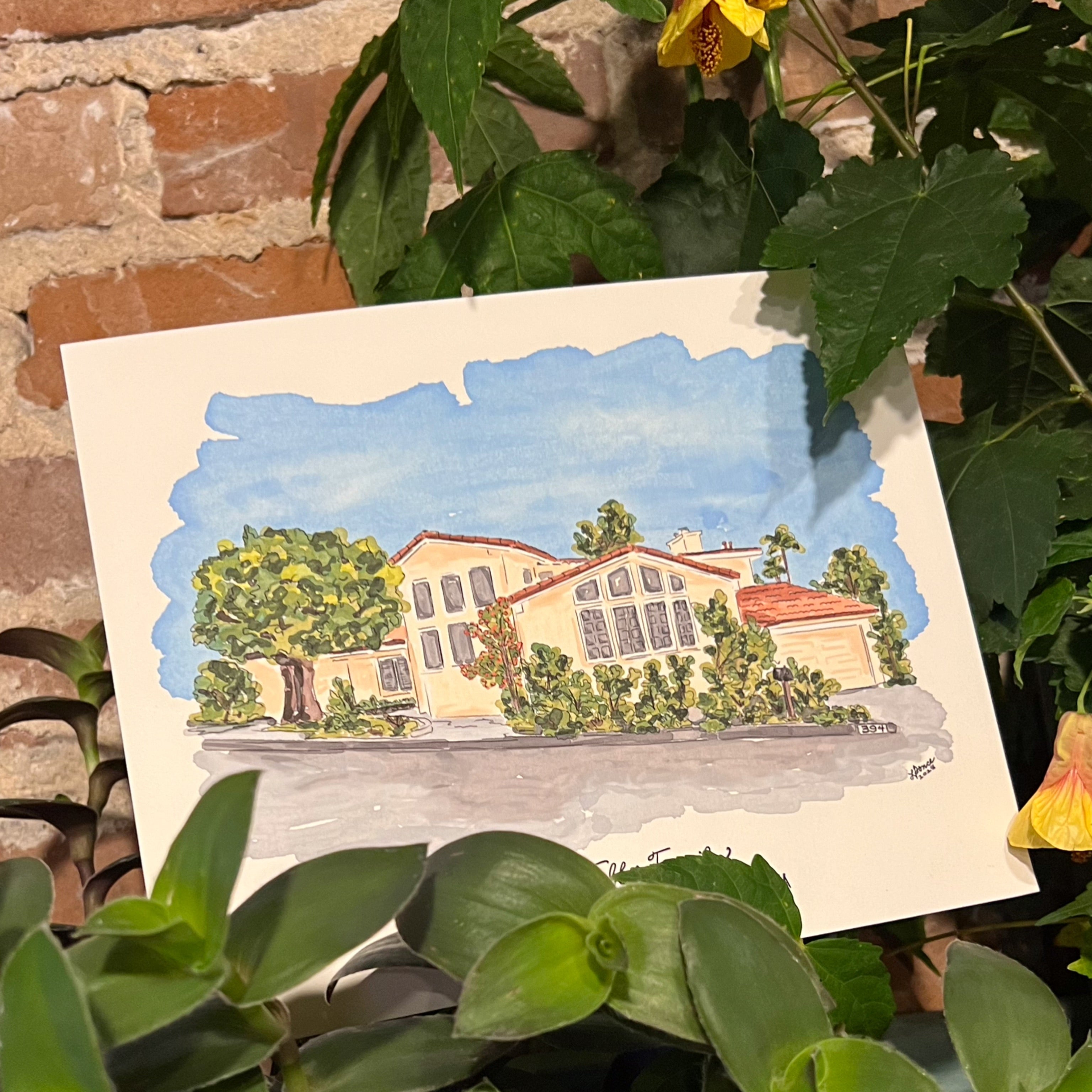 Custom Watercolor Painting of Home, Church or Chapel - DEPOSIT