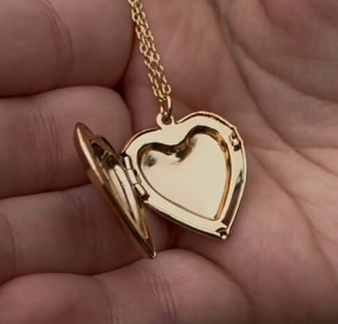 Pink Glitter Locket Necklace 16"