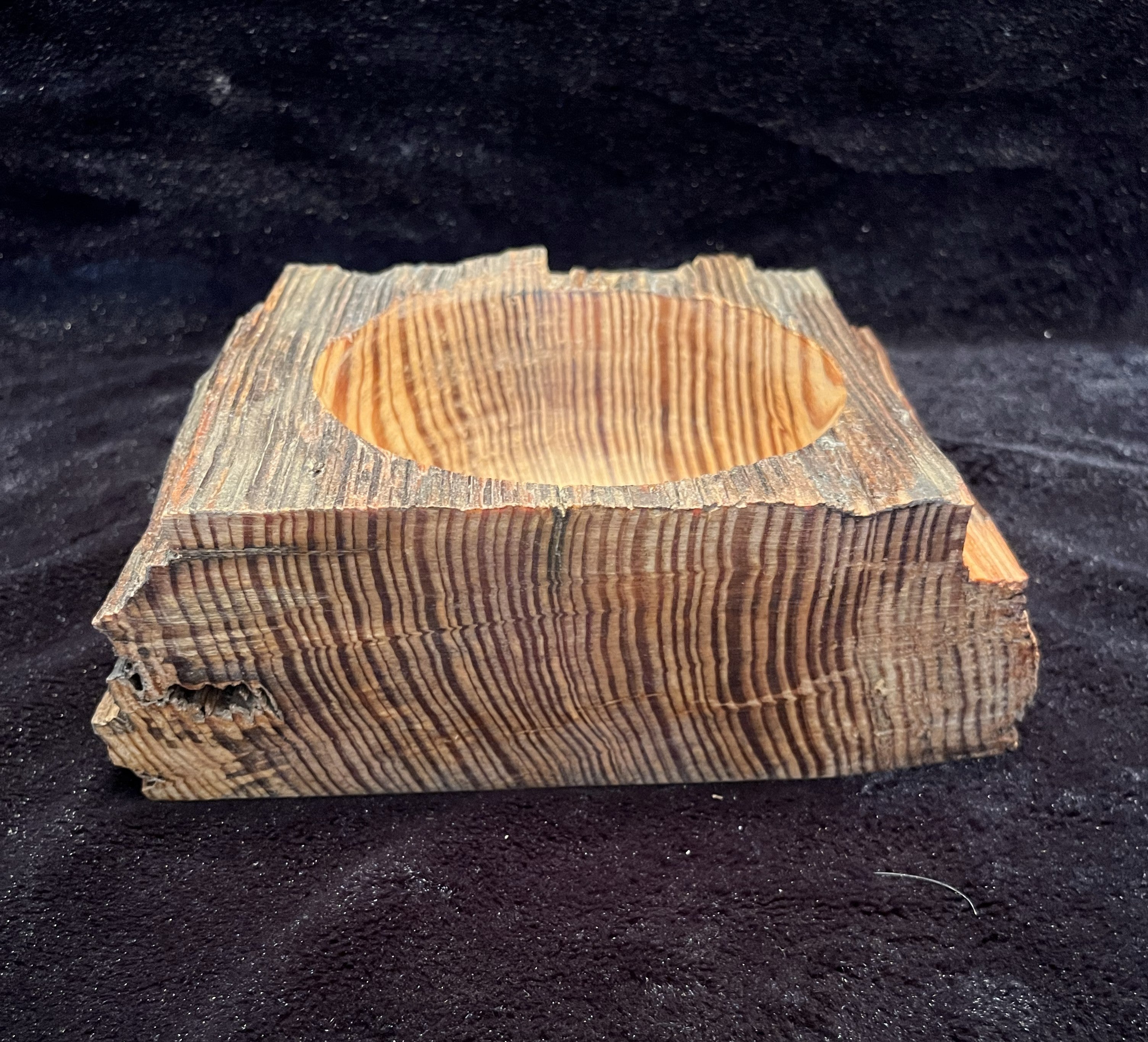 Handmade Heart Pine Wood Bowl - Old Growth Tree Rings - Laurel MS - Rustic Decor - Unique Wooden Bowl Conversation Piece