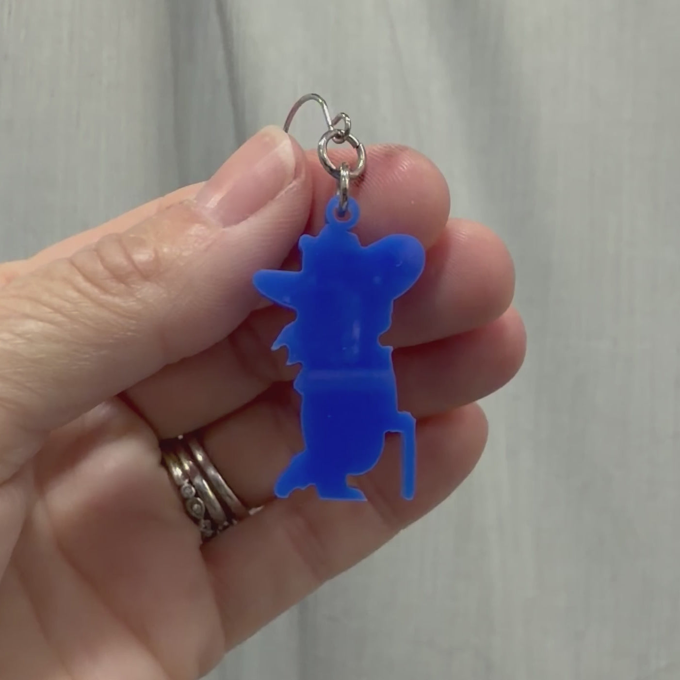 Mississippi Rebel Silhouette Acrylic Earrings in Red or Blue