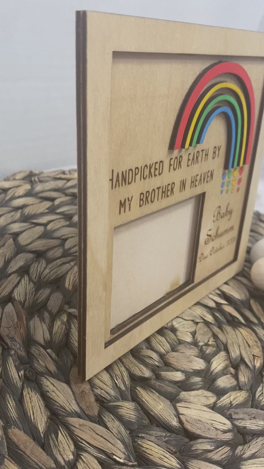 Rainbow Baby Ultrasound Frame – “Handpicked for Earth by My Sibling in Heaven”