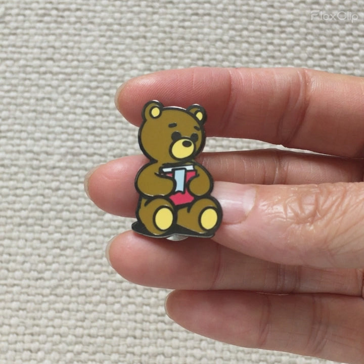 Reading Bear Enamel Pin – Cute Book Lover Pin for Readers & Kids at Heart