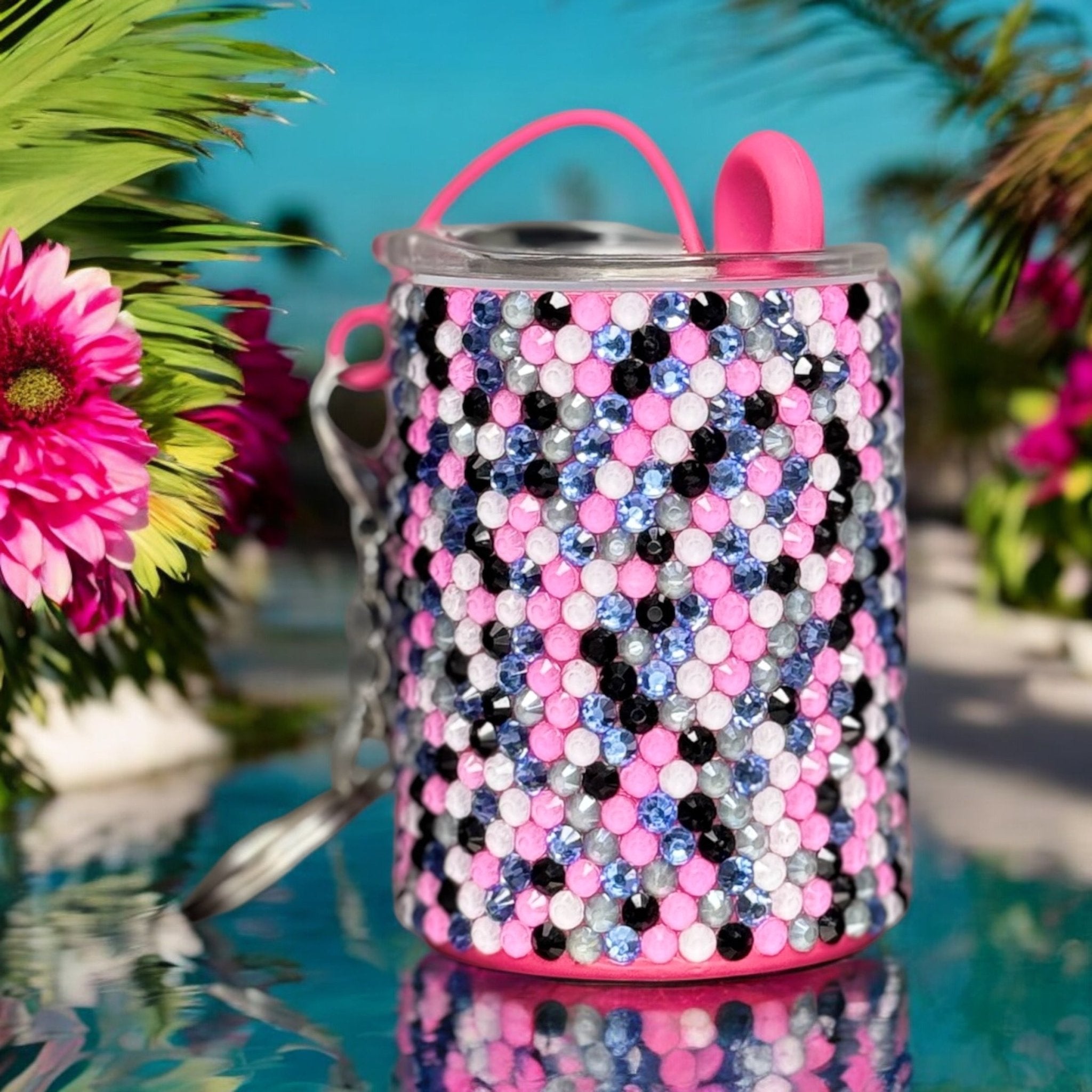 Rhinestone Tumbler Cup | Sparkly Bling Handmade Cup | Main Street Collective L.L.C