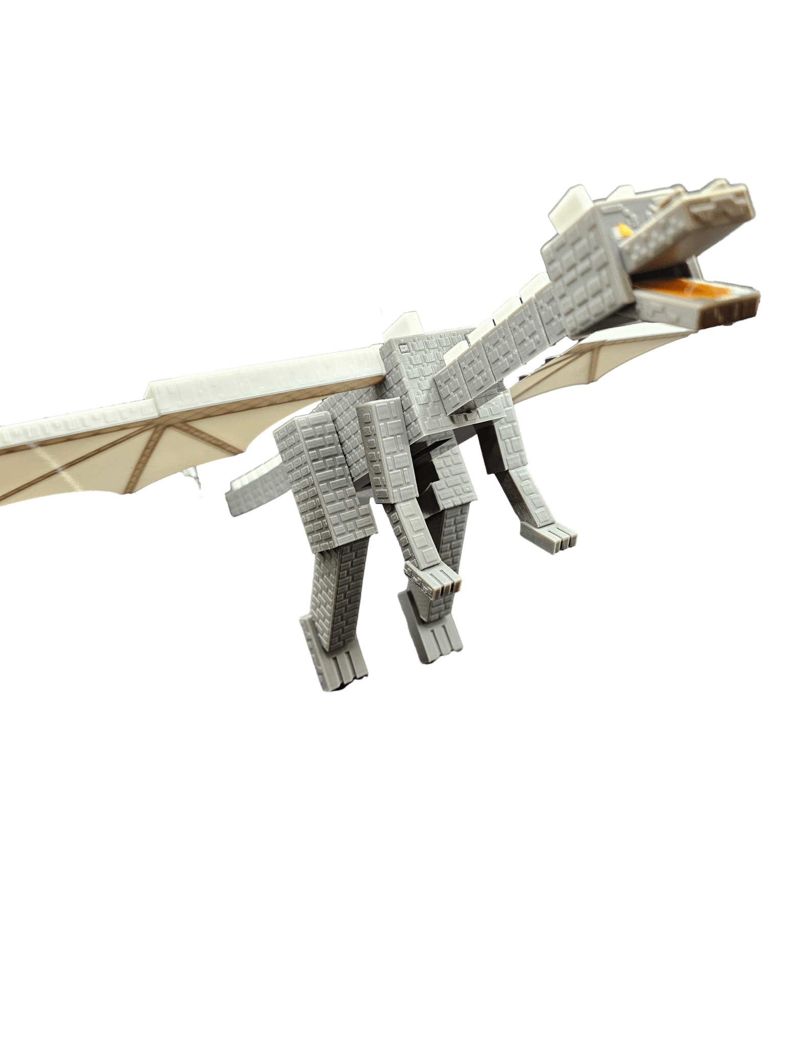 Pixel Dragon Gamer Figure - 12 inch Minecraft Inspired Blocky Dragon Toy by Main Street Collective - Collectible Boss Display