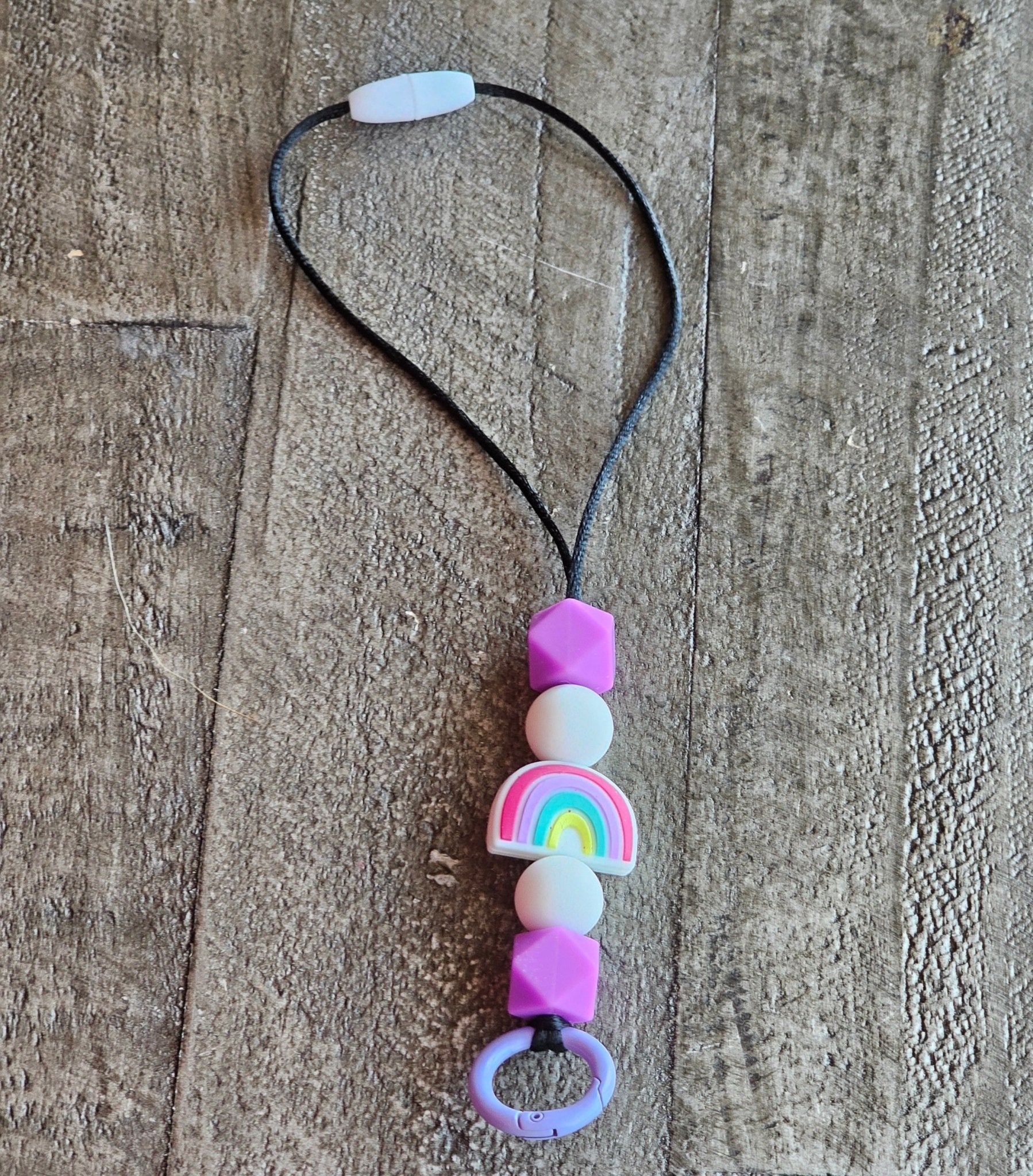 Car Freshie Lanyard - Rainbow Beads - Adjustable Rearview Mirror Hanger - Main Street Collective