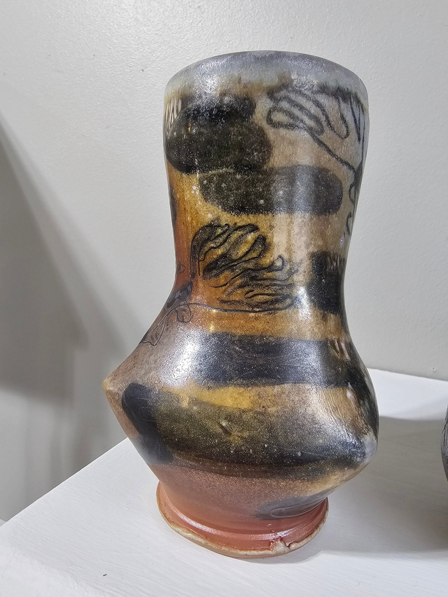 Wood Fired Porcelain Vase by Melanie Eubanks: Abstract Ceramic Art, Handmade, Ash Glazed Design