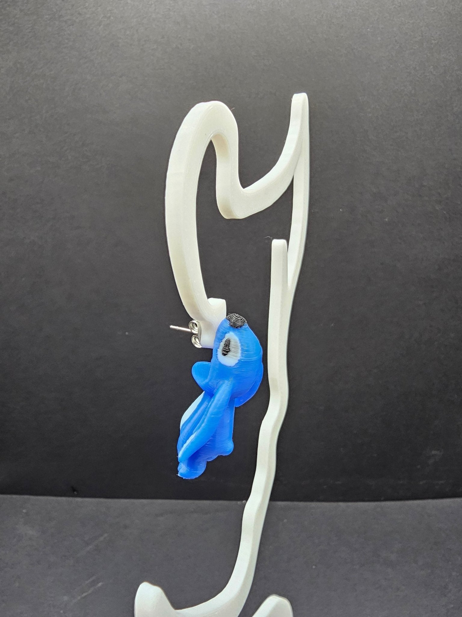 Blue Alien Stud Earrings - 3D Printed, Handmade by The Tween Space, Main Street Collective