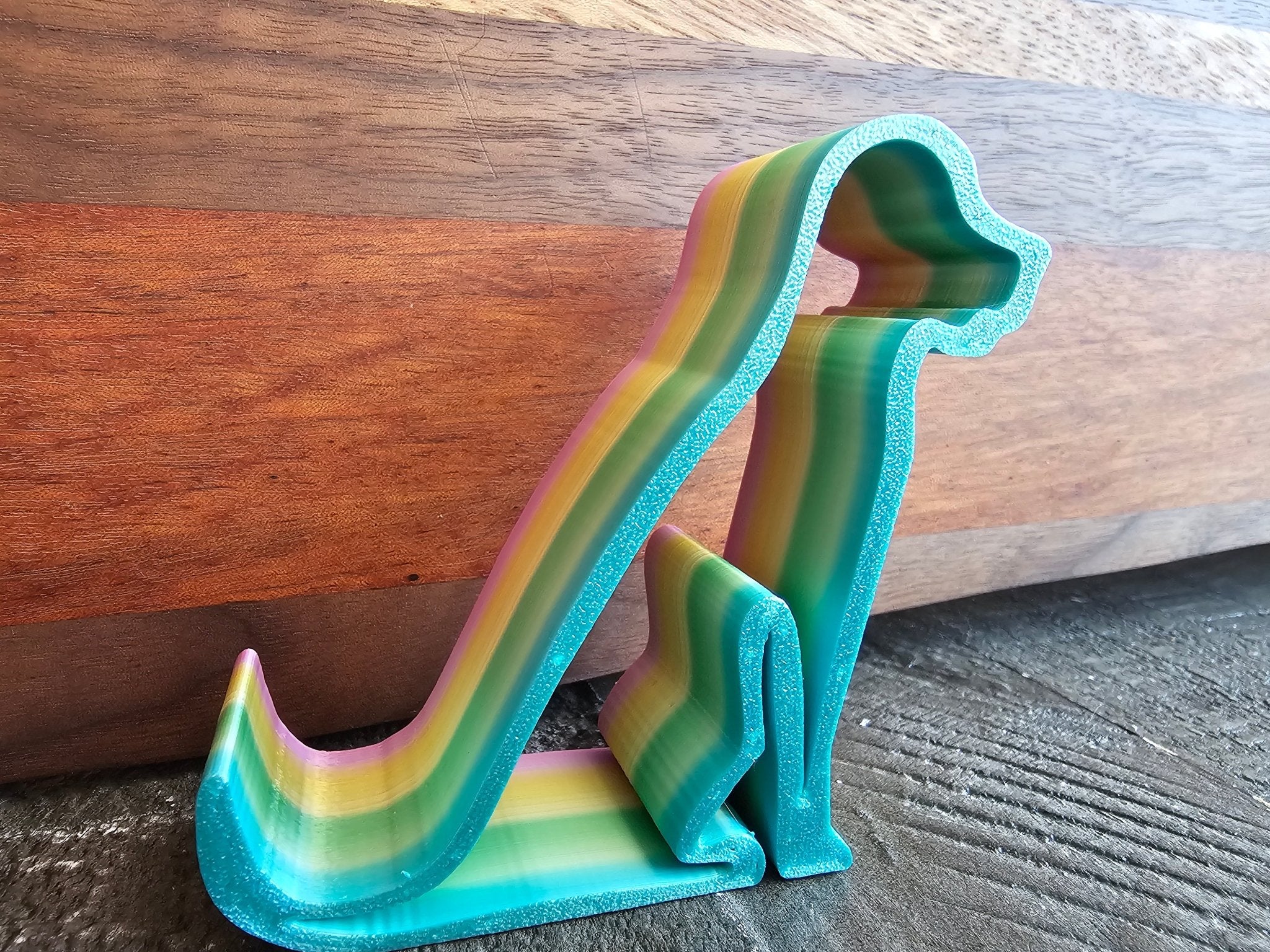 Rainbow Dog Phone Holder 3D Printed by The Tween Space - Main Street Collective